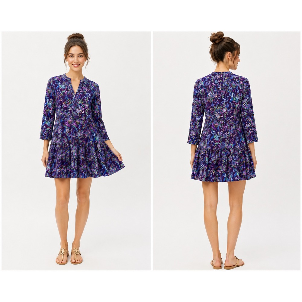 Lilly Pulitzer Alaina Swing Dress XS Colony Purple Berry Pheasant Purple